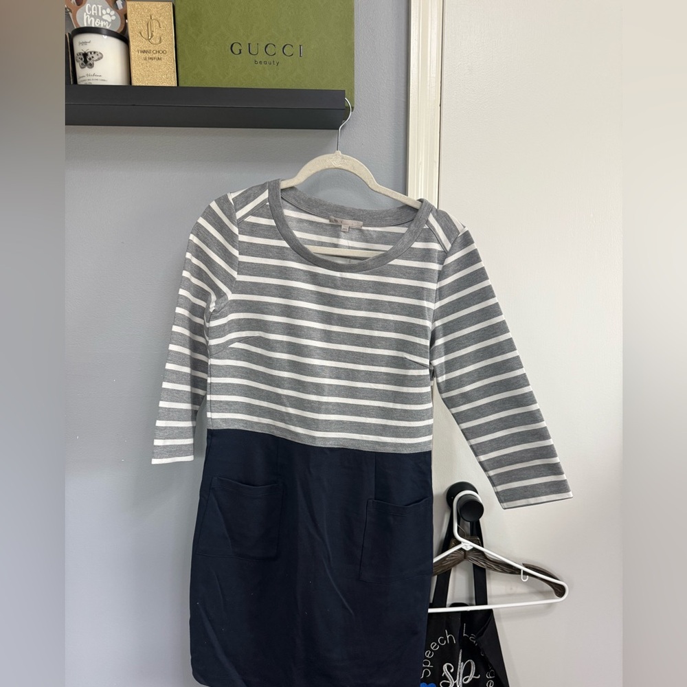 Gray & Navy Striped Pocket Dress GAP